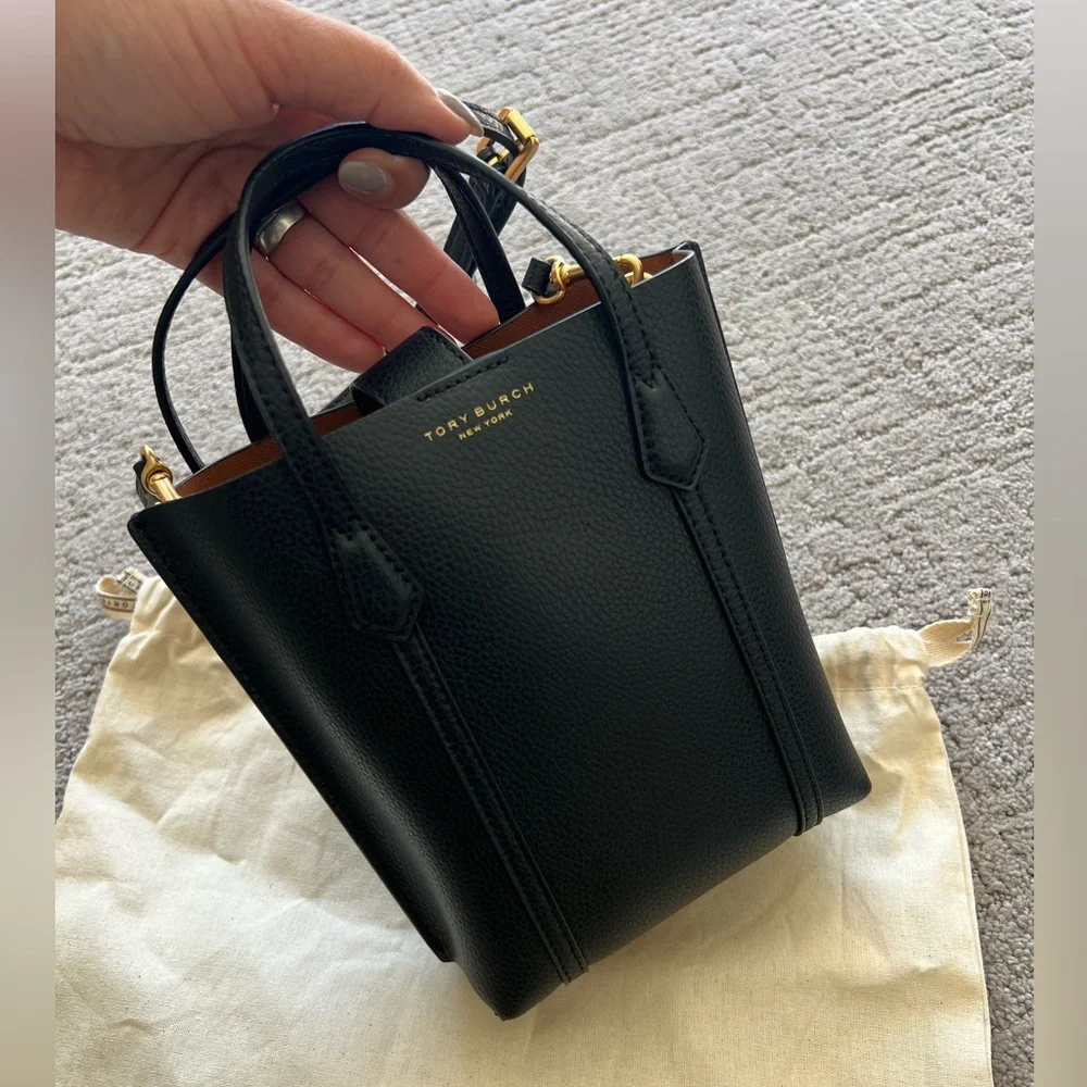 Tory Burch Mini Perry Leather Tote Bag - Picture 12 of 16